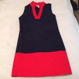 Sail to Sable navy and red shift dress